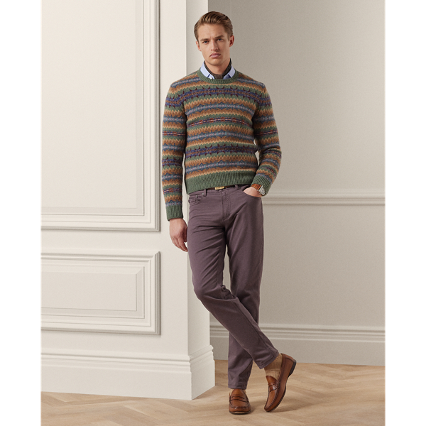 Ralph Lauren Slim Fit Stretch Dobby Pant In Purple Sage
