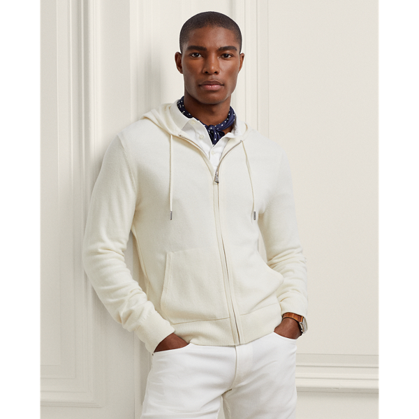 Ralph Lauren Purple Label Wool-cashmere Hooded Full-zip Sweater In 
