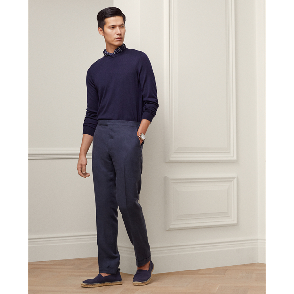 Pantalon Gregory fait main soie et lin - Purple Label - Modalova
