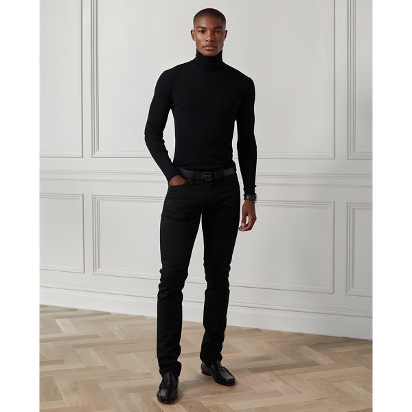 Shop Ralph Lauren Purple Label Slim Fit Stretch Jean In Black
