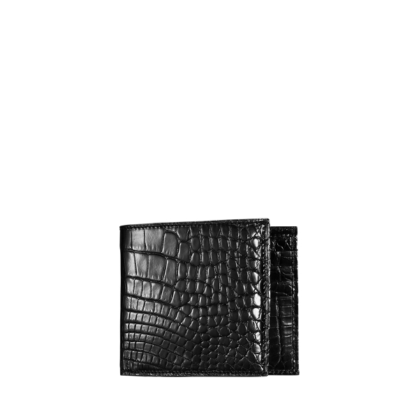 Ralph Lauren Alligator Billfold Wallet In Black