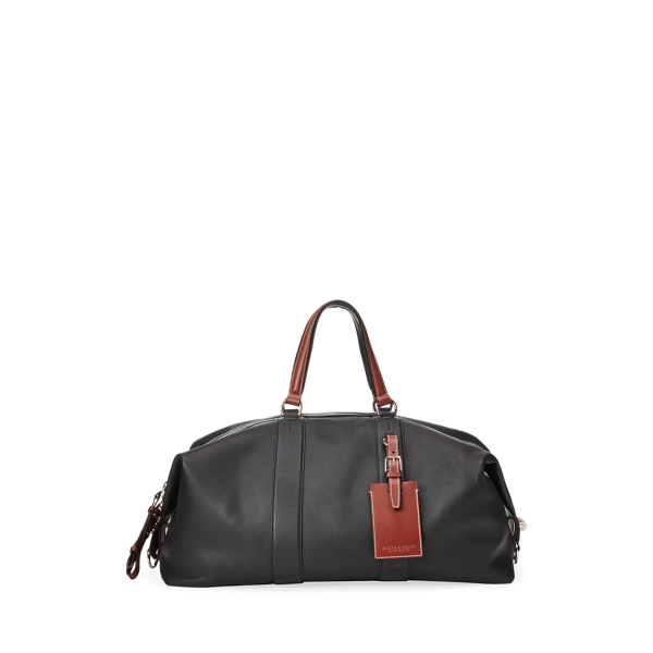 Shop Ralph Lauren Purple Label Calfskin Duffel In Black