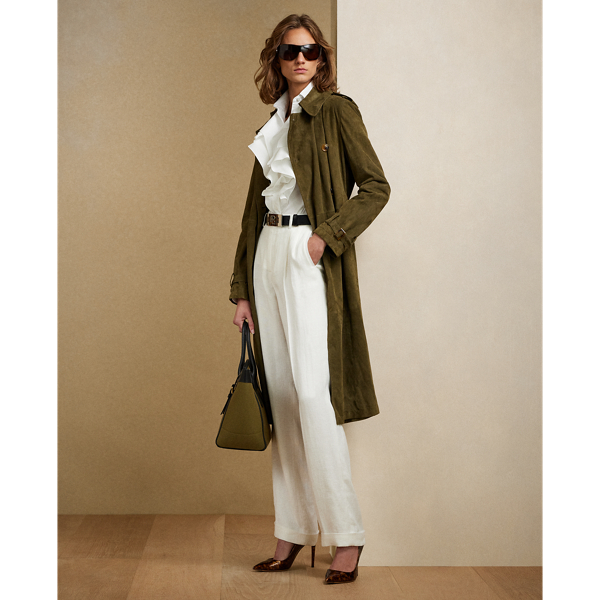 Polo Ralph Lauren Stamford Pleated Linen Pant In Off White