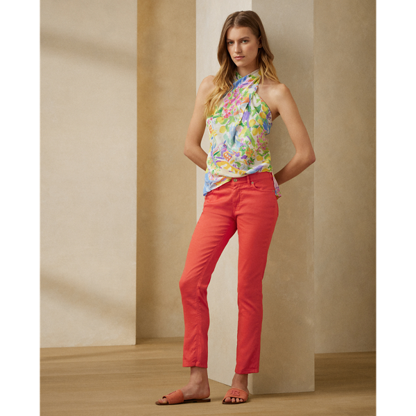Ralph Lauren 160 Slim Skinny-legs Ankle Jeans In Poporange