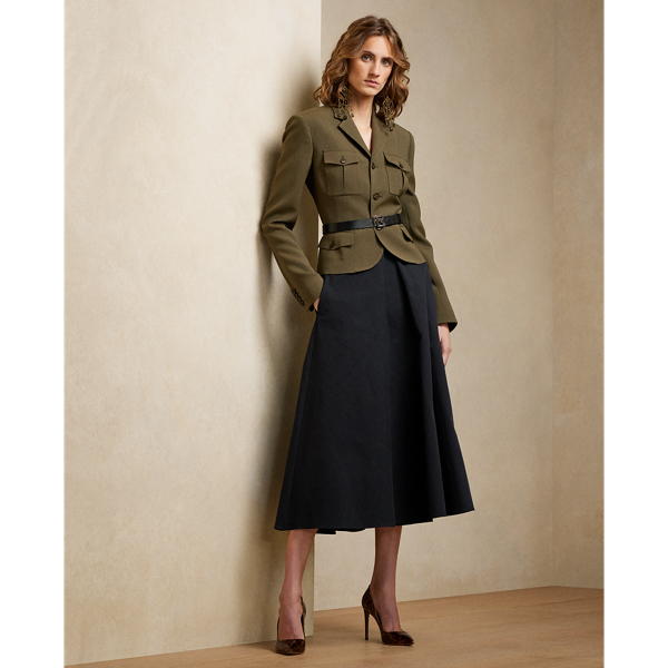 Polo Ralph Lauren Erica A-line Midi Skirt In Black