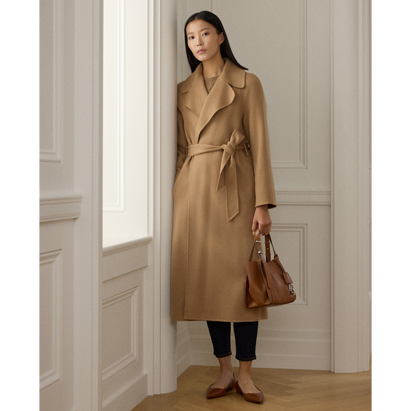 Polo Ralph Lauren Leonarda Cashmere Belted Coat In Camel