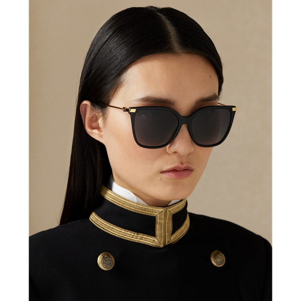 Ralph Lauren Stirrup Kate Sunglasses In Shiny Black