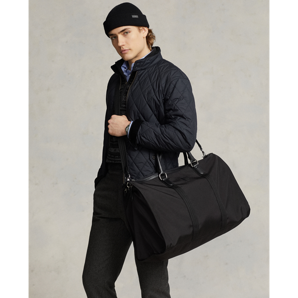 Ralph Lauren Leather-trim Hybrid Garment Duffel In Black