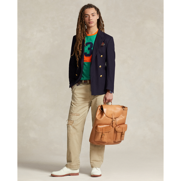Polo Ralph Lauren Heritage Leather Backpack In Tan