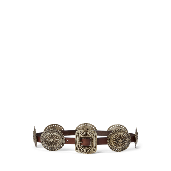 Shop Polo Ralph Lauren Metal-accent Leather Belt In Brown
