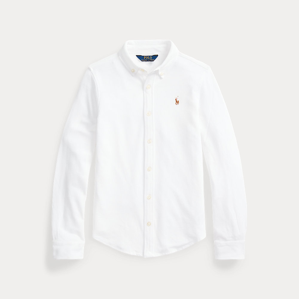 Polo Ralph Lauren Knit Oxford Shirt In White