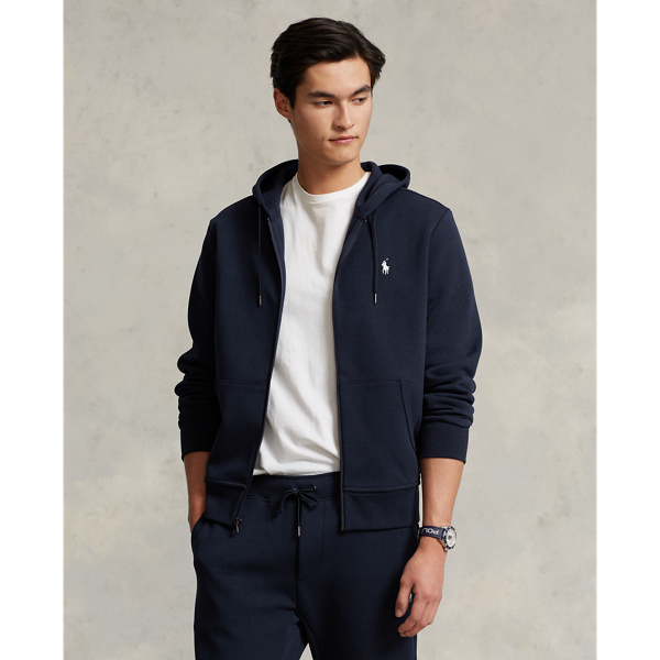 Ralph Lauren Double-knit Full-zip Hoodie In Aviator Navy