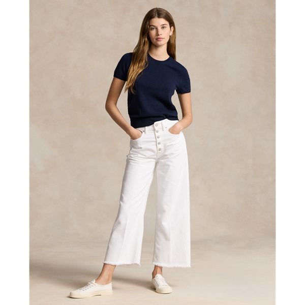 Ralph Lauren High-rise Wide-leg Cropped Jean In Nieves Wash