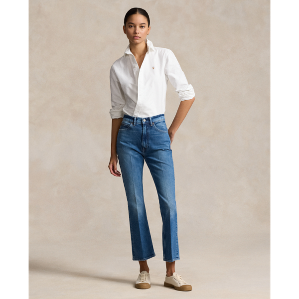 Ralph Lauren Crop Flare Jean In Persei Wash