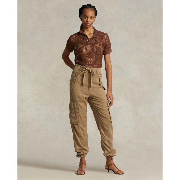 Ralph Lauren Linen-blend Twill Cargo Pant In Montana Khaki