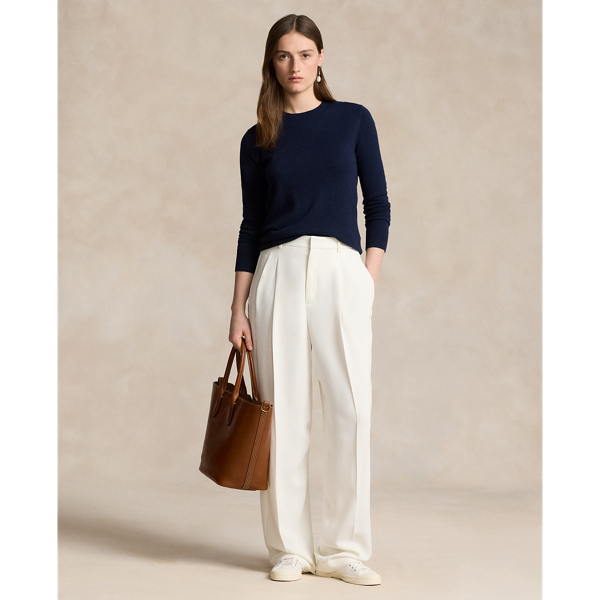 Ralph Lauren Straight-leg Satin Pant In Clubhouse Cream