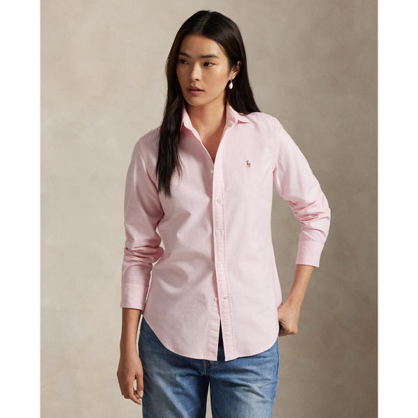 Polo Ralph Lauren Heidi Cotton Shirt W/ Logo In Bath Pink