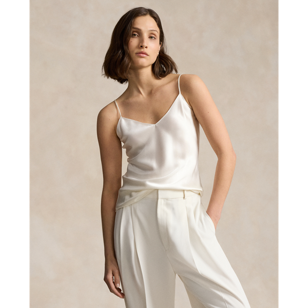 Cream silk store camisole top