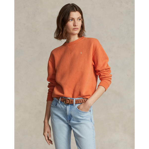 Ralph Lauren Fleece Crewneck Pullover In Sunset Sky