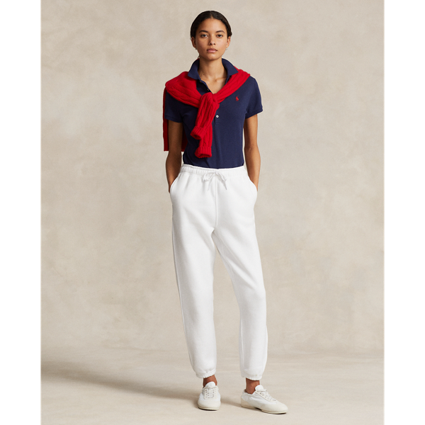 Polo Ralph Lauren White Cotton Blend Joggers In White