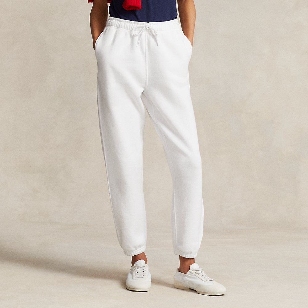 Ralph Lauren Fleece Athletic Pant In White