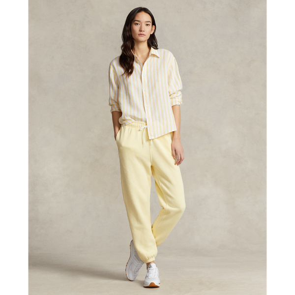 Ralph Lauren Fleece Athletic Pant In T Bird Yellow