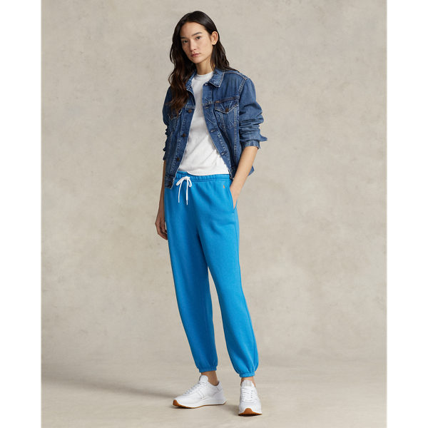 Ralph Lauren Fleece Athletic Pant In Glacier Turquoise