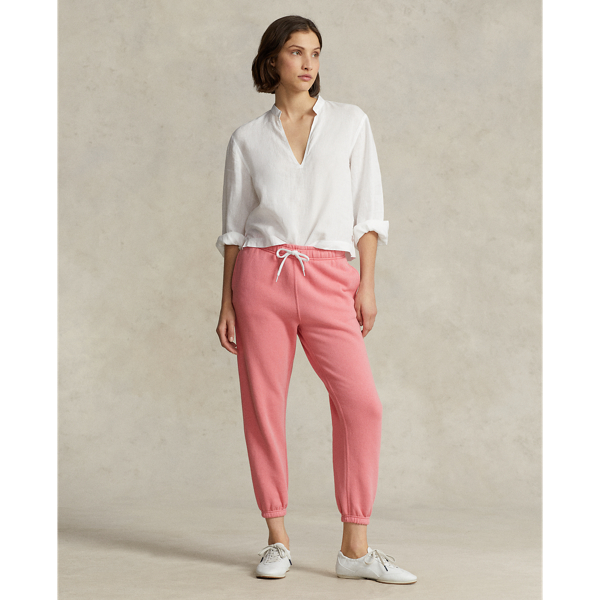 Ralph Lauren Fleece Athletic Pant In Dolce Pink