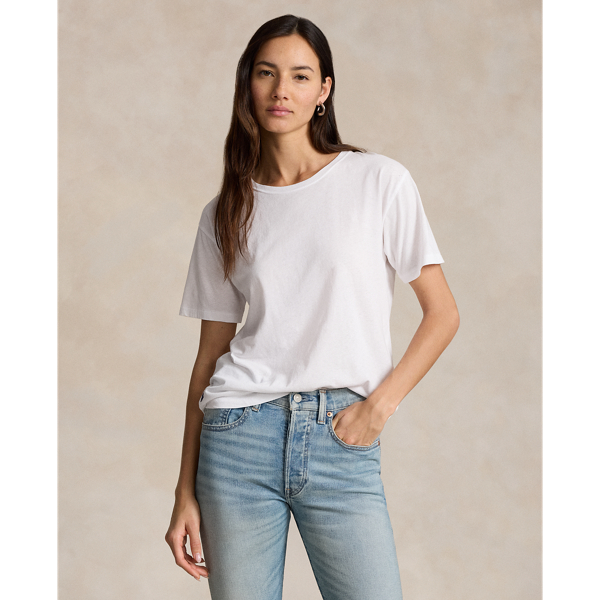 Polo Ralph Lauren Cotton Jersey Crewneck Tee In White