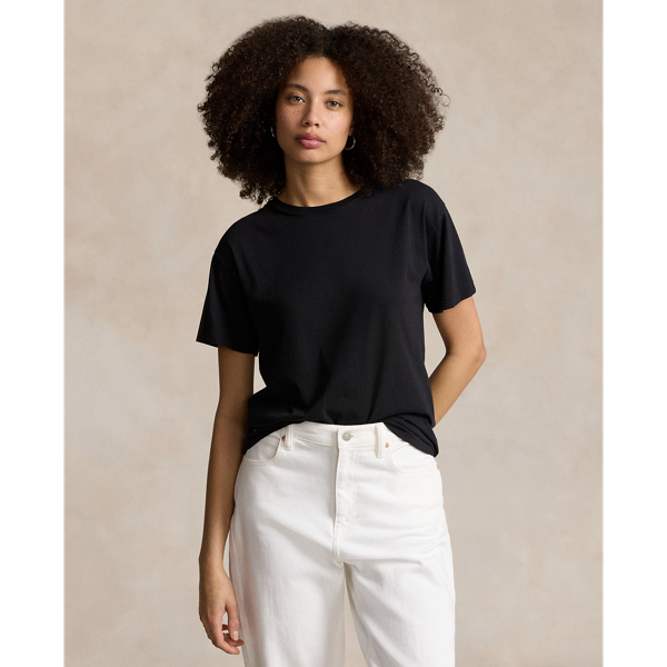 Polo Ralph Lauren Cotton Jersey Crewneck Tee In Polo Black