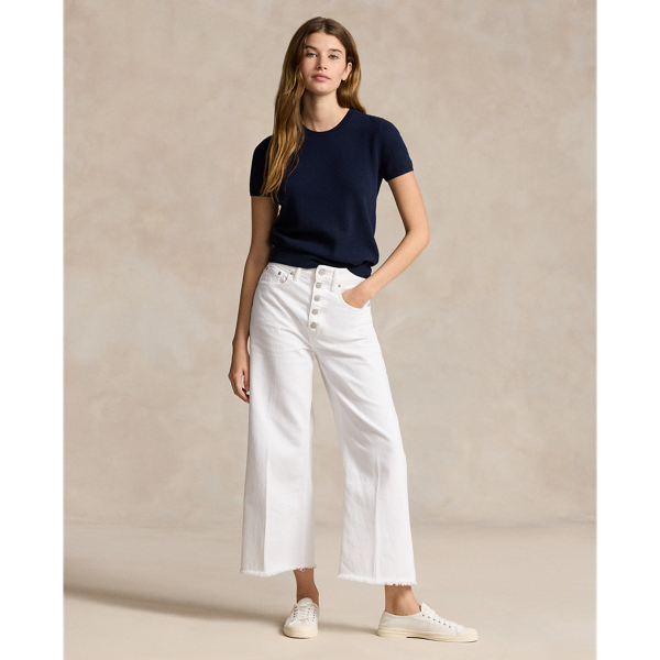 Pull col rond manches courtes cachemire - Polo Ralph Lauren - Modalova