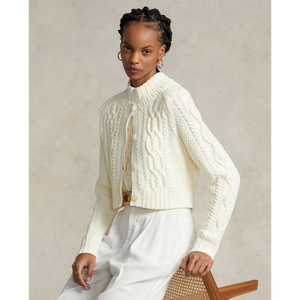 Cream cotton outlet cardigan