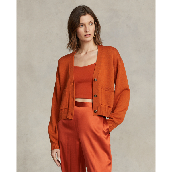 Polo Ralph Lauren Merino Wool V neck Cardigan In Deep Sunset Sky ModeSens