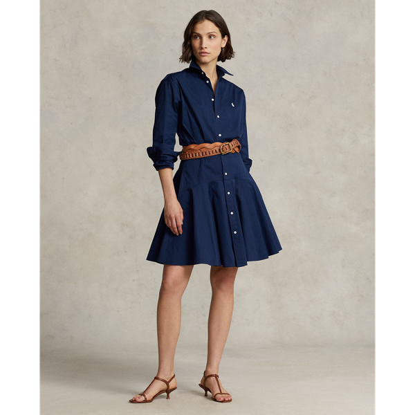 Polo Ralph Lauren Paneled Cotton Shirtdress In Newport Navy | ModeSens