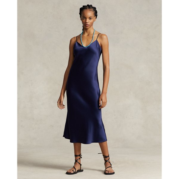 Robe nuisette mi-longue en soie - Polo Ralph Lauren - Modalova