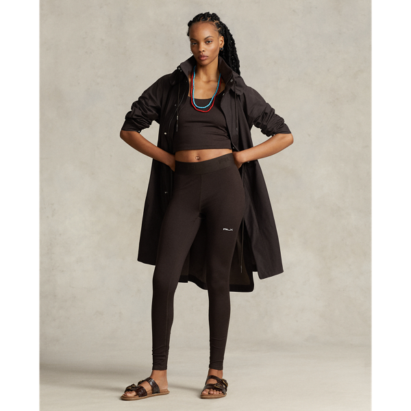 Polo Ralph Lauren Repeat-logo Stretch Legging In Antique Brown