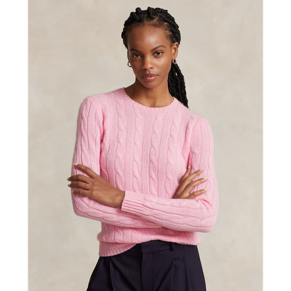 Shop Polo Ralph Lauren Cable-knit Cashmere Jumper In Pink