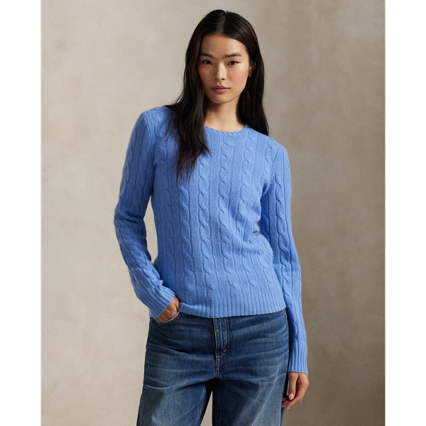 Ralph Lauren Cable-knit Cashmere Sweater In New Litchfield Blue