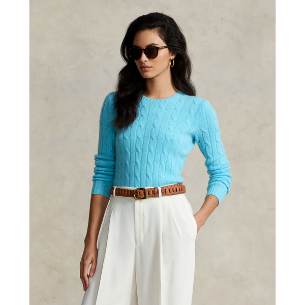 Ralph Lauren Cable-knit Cashmere Sweater In French Turquoise