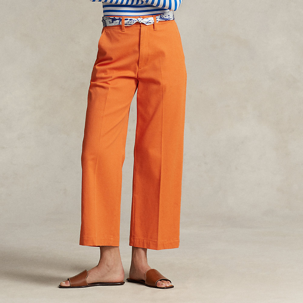 Shop Ralph Lauren Chino Wide-leg Pant In College Orange