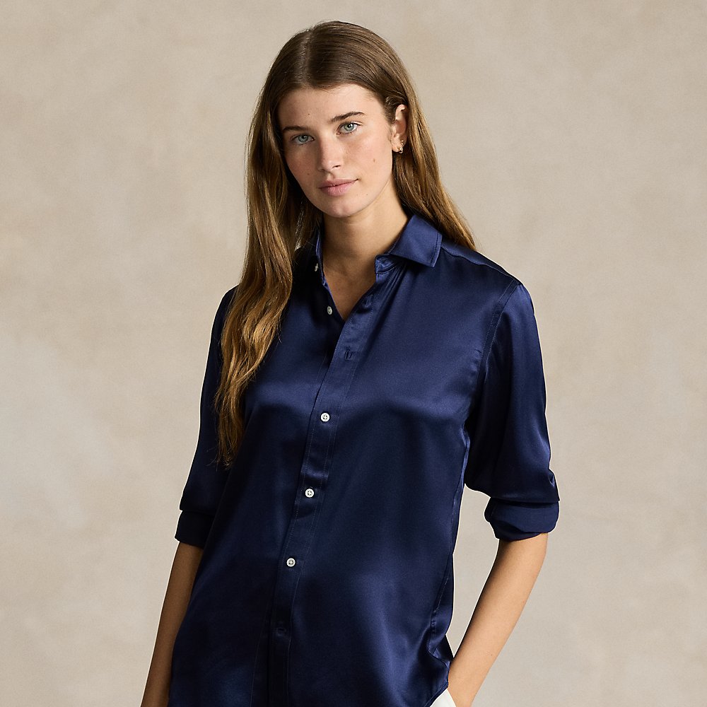 Ralph Lauren Mulberry Silk Shirt In Blu