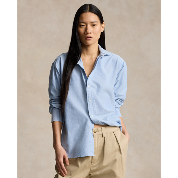 Shop Ralph Lauren Relaxed Fit Oxford Shirt In Bsr Blue