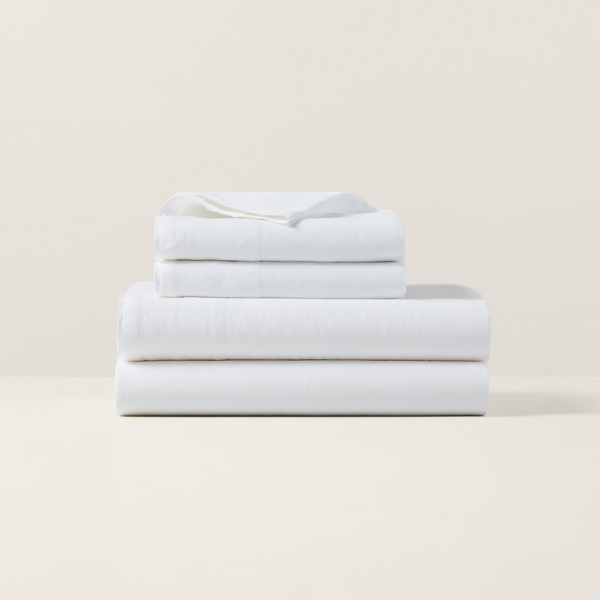 Polo Ralph Lauren Rl Linen Solid Sheeting In Tuxedo White