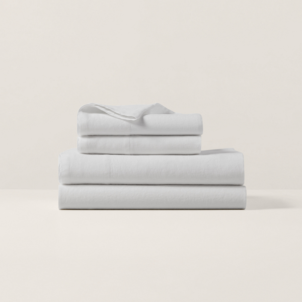 Ralph Lauren Rl Linen Solid Sheeting In Pebble