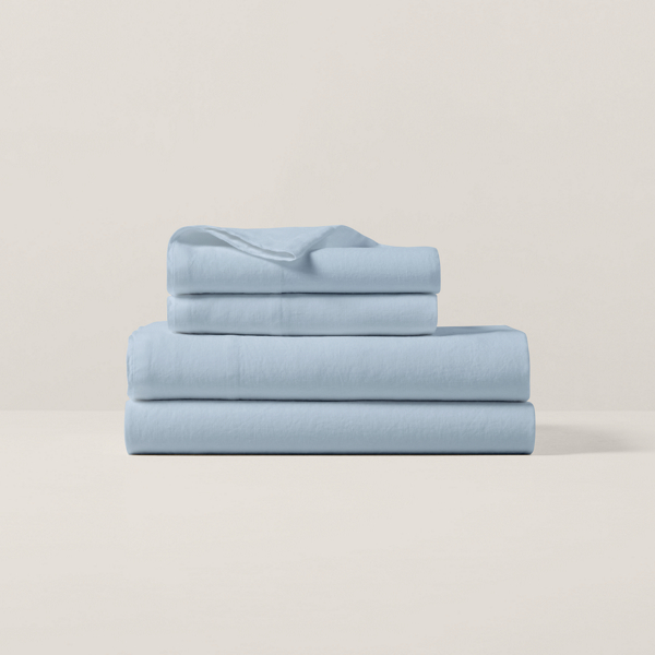 Ralph Lauren Rl Linen Solid Sheeting In True Pale Sky Blue