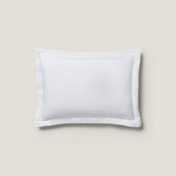 Ralph Lauren Rl Linen Contrast Sham In White/pebble