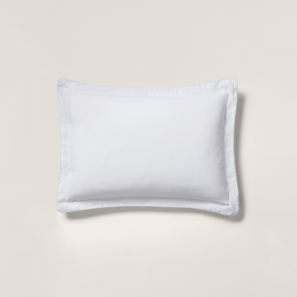 Ralph Lauren Rl Linen Contrast Sham In White/sky