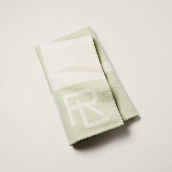 Ralph Lauren Northam Throw Blanket In Sage/cream