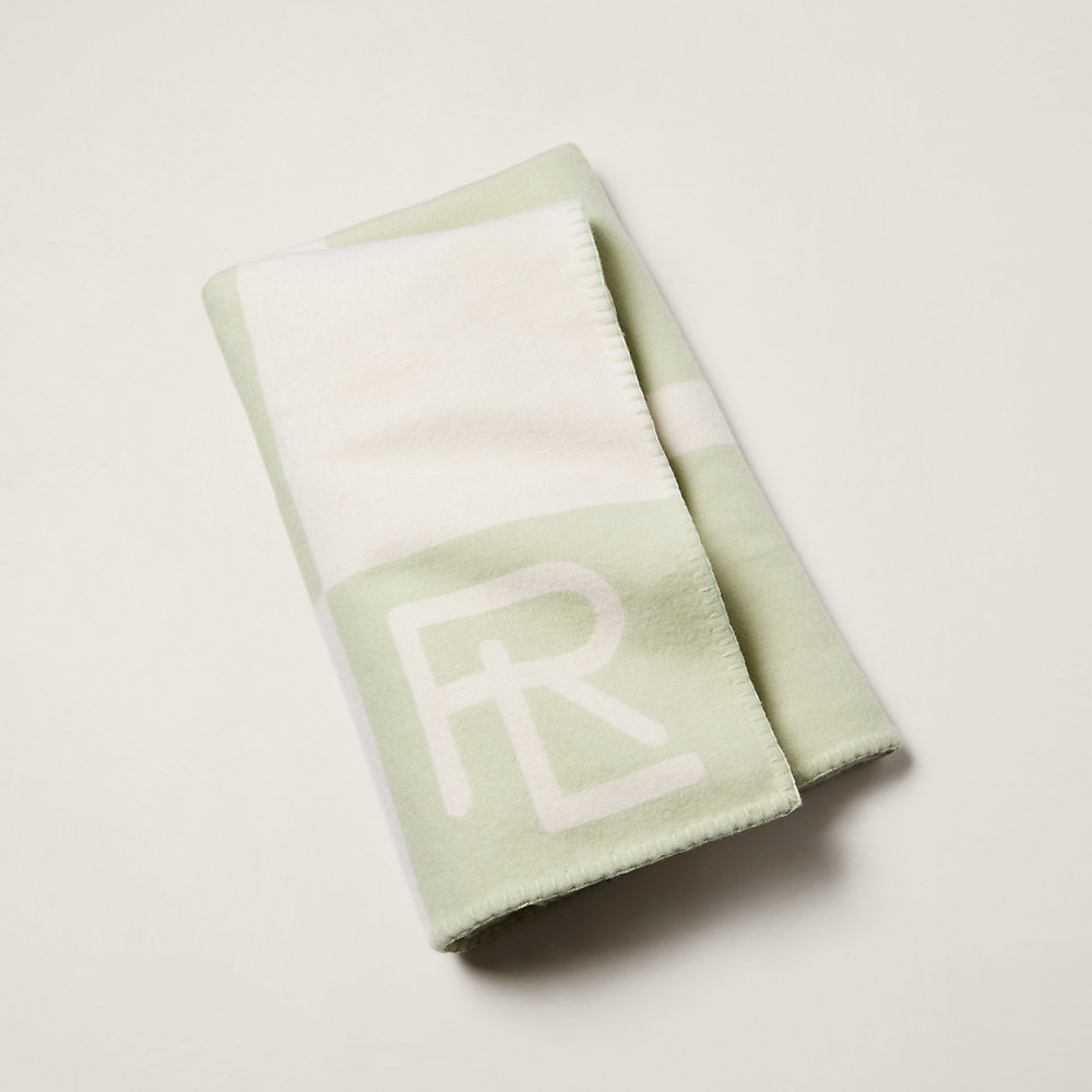 Ralph Lauren Northam Throw Blanket In Sage/cream