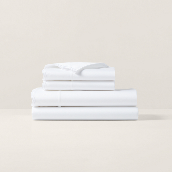 Ralph Lauren Organic Cotton Sateen Malin Sheeting In Studio White